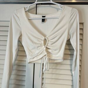 White long sleeve crop top